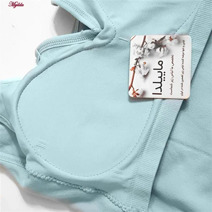 کراپ تاپ پددار زنانه مدل کبریتی آبی روشن کد 4789
