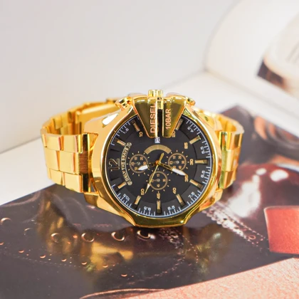 ساعت مچی DIESEL مردانه طلایی صفحه مشکی مدل U700 ویژه