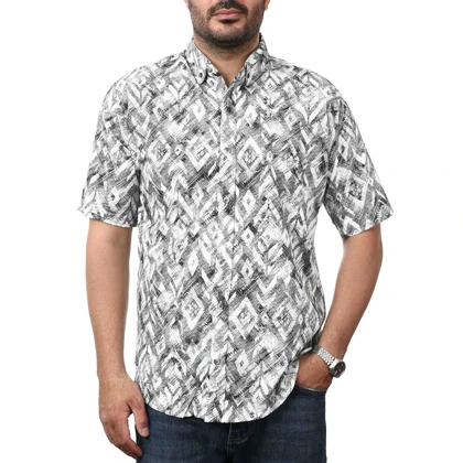 پیراهن آستین کوتاه طرح دار مردانه مدل 6112116