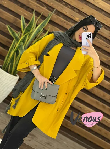 مانتو لینن یقه انگلیسی