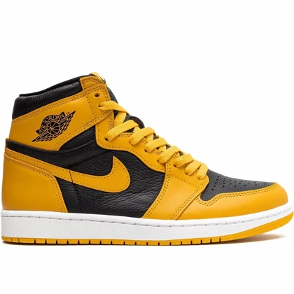 کتانی نایک ایر جردن1 زرد مشکی پولن مسترکوالیتی Nike Air Jordan 1 High OG "Pollen" sneakers