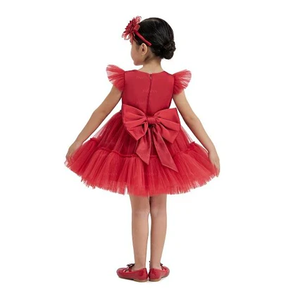 پیراهن مجلسی دخترانه قرمز pamina