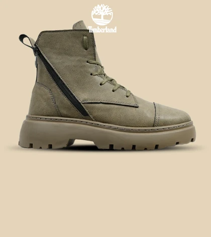 نیم بوت چرمی مردانه زیتونی Timberland