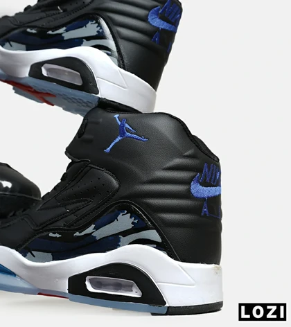 کفش کتانی ساق‌دار مردانه مشکی آبی Nike air jordan 6