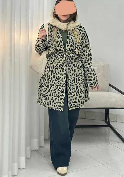 مانتو کتان پلنگی