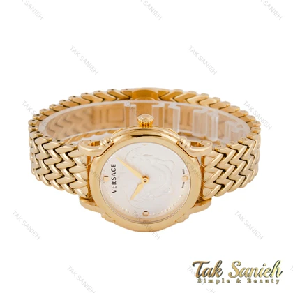 ساعت ورساچه Safety Pin زنانه طلایی صفحه سفید Versace-5776-L