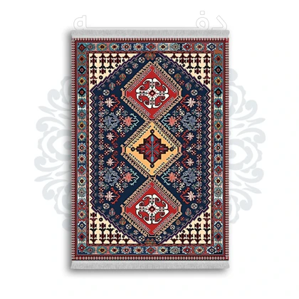 *جدید* فرشینه از جنس پارچه شانل مخمل ترک طرح فانتزی برند دفه کد 518