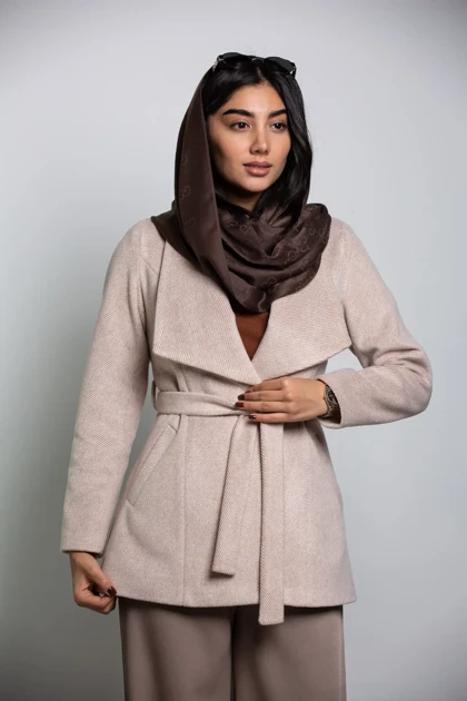 پالتو زنانه یقه آمریکایی کجراه