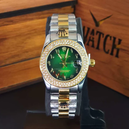 ساعت مچی زنانه رولکس دیت جاست Datejust با موتور کوارتز ژاپن و قفل پروانه ای کد 4