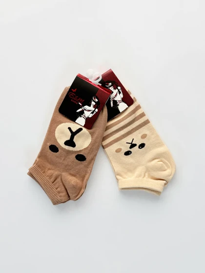 جوراب مچی نخ پنبه طرح خرس