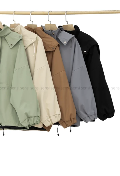 کاپشن سانتانا کلاه دار کد1004762