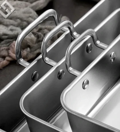 تابه سرو مربع استیل دسته دار سیلور