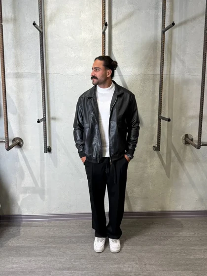 کاپشن چرم طرح زارا