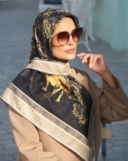 روسری Dior ابریشم دور دست دوز (قواره 90) 30147