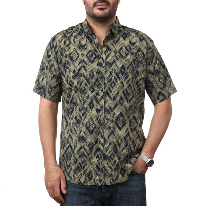 پیراهن آستین کوتاه طرح دار مردانه مدل 6112117
