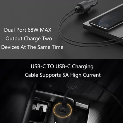 شارژر فندکی فست شارژ شیائومی Xiaomi اصل مدل MDY-16-ER توان 100 وات
