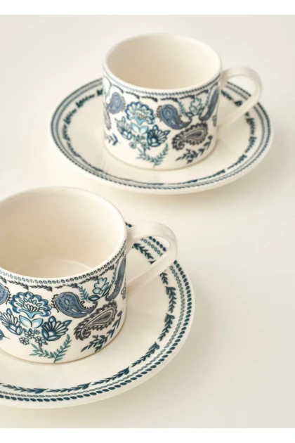 فنجان چای دو نفره Bella Maison مدل Paisley - آبی