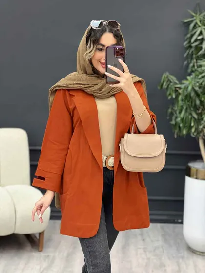 مانتو سر آستین چاک جیب نما