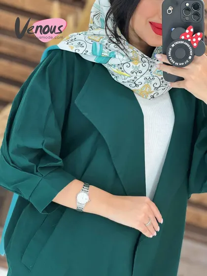 مانتو لینن کتی یقه آمریکایی