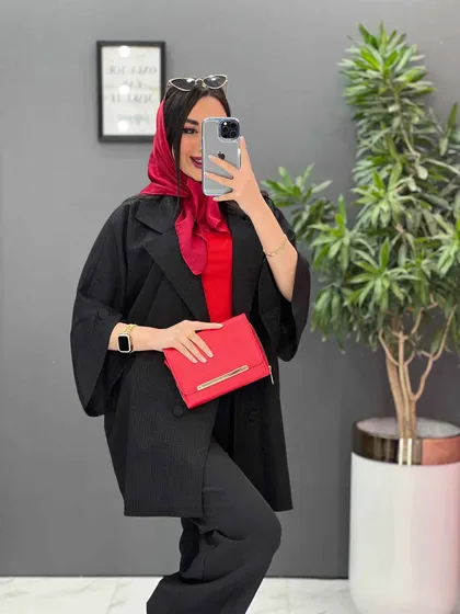 مانتو ژاکارد آستین لاله