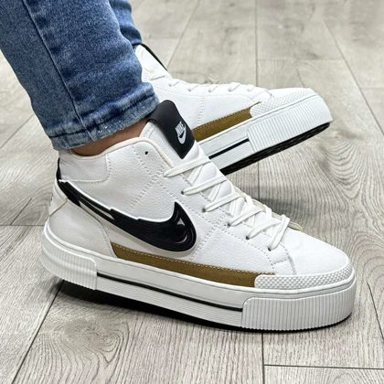 کفش مردانه ساق کوتاه مدل نایک NIKE رنگ سفید مشکی