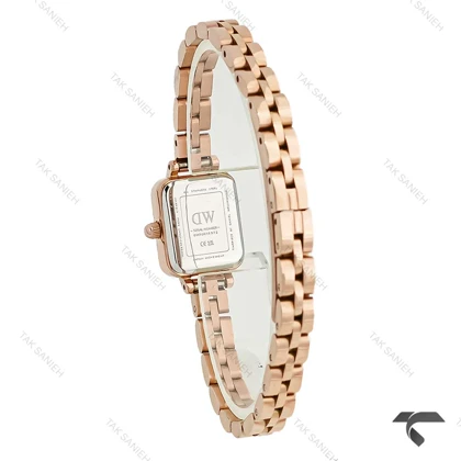 ساعت دنیل ولینگتون کوادرو مینی رزگلد صفحه صورتی بندفلزی DW-10683-L
