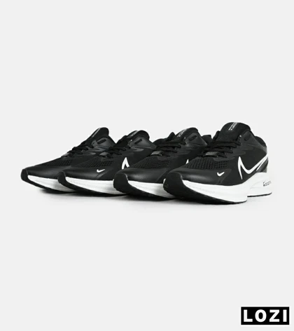 کفش کتانی بزرگ پا مشکی سفید NIKE zoom x مدل 8609