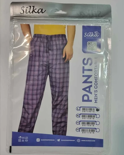 شلوار مردانه چهارخانه جیب‌دار