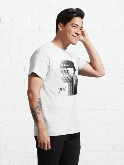 تیشرت لانگ 2PAC طرح Repeat Classic T-Shirt کد 190326