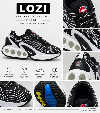 کتانی نایک Air Max DN Ultra مشکی سفید مدل 9705 مردانه و زنانه