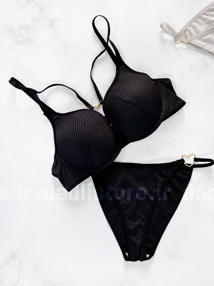 ست شورت و سوتین فنر دار کبریتی هارنس دار قلبی