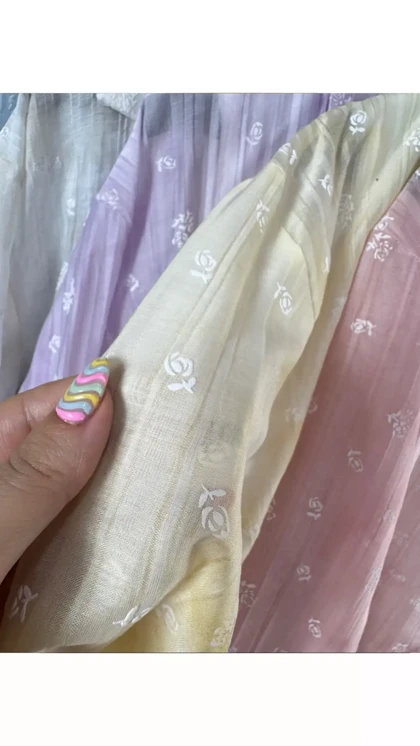 کراپ شیشه ای دو تیکه پری گل‌دار زنانه 82889