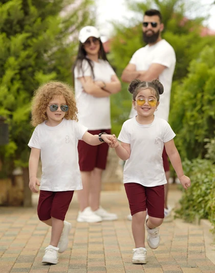 ست خانواده تیشرت شلوارک طرح بی نهایت