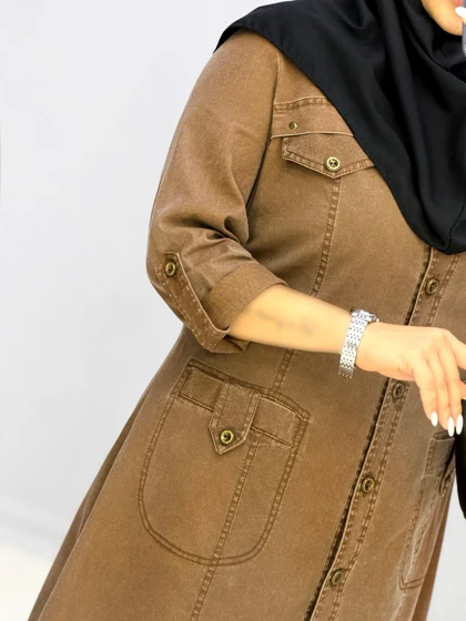 مانتو 2جیب کتان ماهوت کد 458287