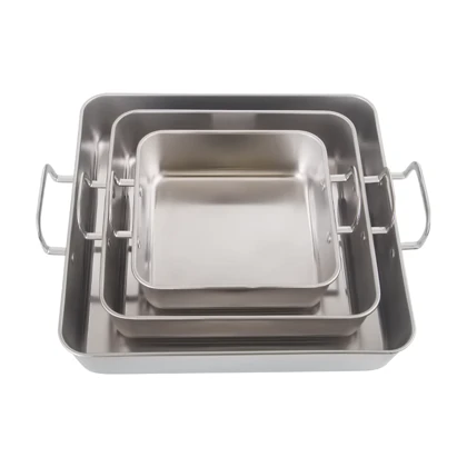 تابه سرو مربع استیل دسته دار سیلور