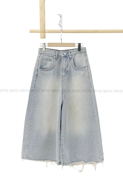 شلوارک جین واید قد 80کد1004174