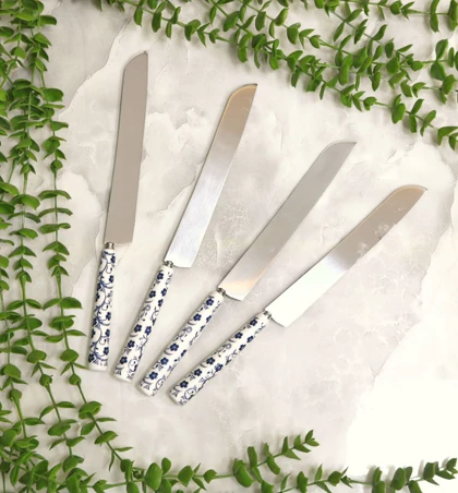 کارد کیک بری مدل دنی هوم طرح گل آبی / S71