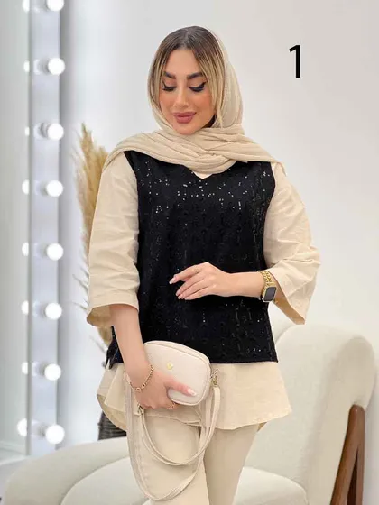 وست طرح دار لینن نچرال