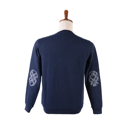 پلیور بافت یقه گرد طرح دار سرمه‌ای