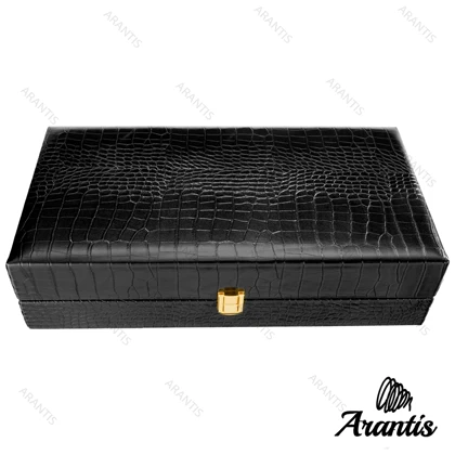 خرید جعبه چوبی ساعت 12 تایی مشکی b-10606