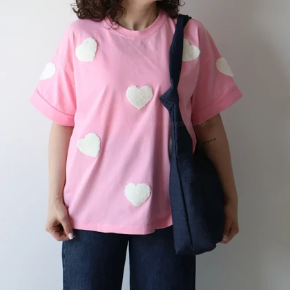تیشرت زنانه قلبی کد 6043