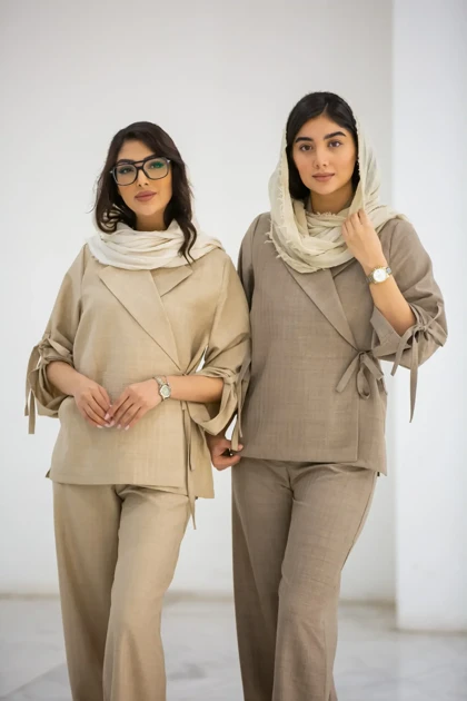 کت زنانه استریپ بغل بندی