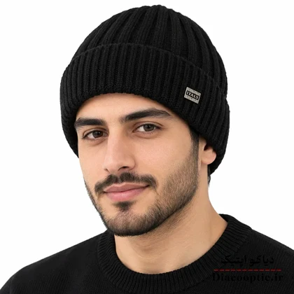 کلاه تک مردانه خزدار مدل بافتنی کد 1225