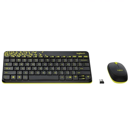 کیبورد و ماوس بی سیم لاجیتک logitech مدل MK240 سفید و قرمز روشن