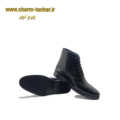 نیم بوت چلسی مردانه بندی بغل زیپ چرم طبیعی si933