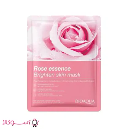 ماسک ورقه ای صورت بیوآکوا مدل rose essence اسانس رز وزن 25 گرم