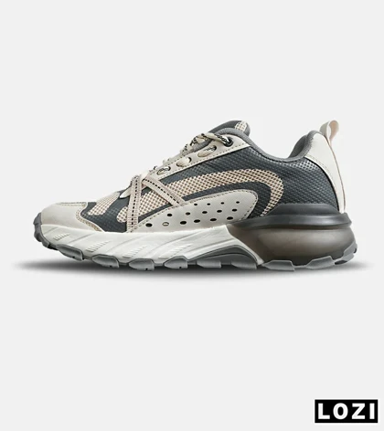 کفش کتانی طبی ورزشی کرم طوسی SKECHERS max protect v.2 مدل 7779