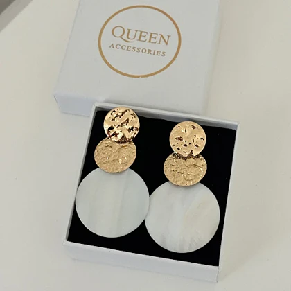 گوشواره زنانه صدفی بزرگ کد 754