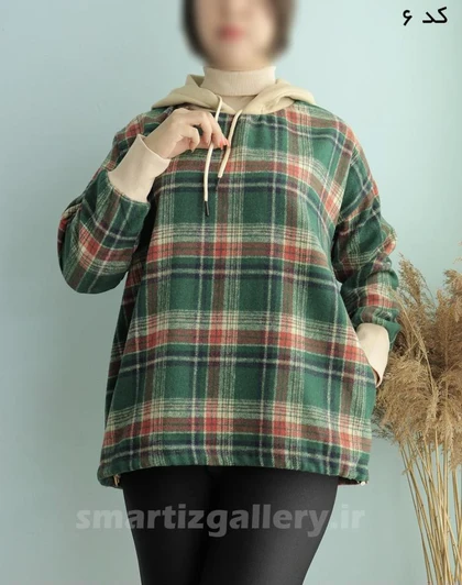 هودی ترکیبی چهارخونه