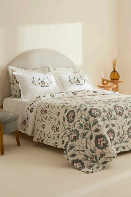 سرویس روتختی دو نفره Karaca Home مدل Oliveto پنبه و پلی‌استر - سفید